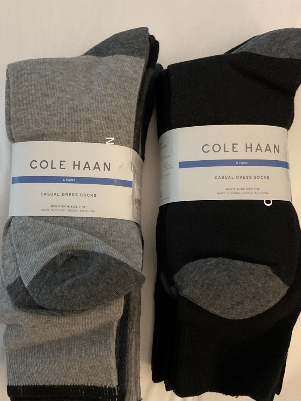 Cole Haan Black & Gray Men’s Casual Dress Socks - Pack of 6